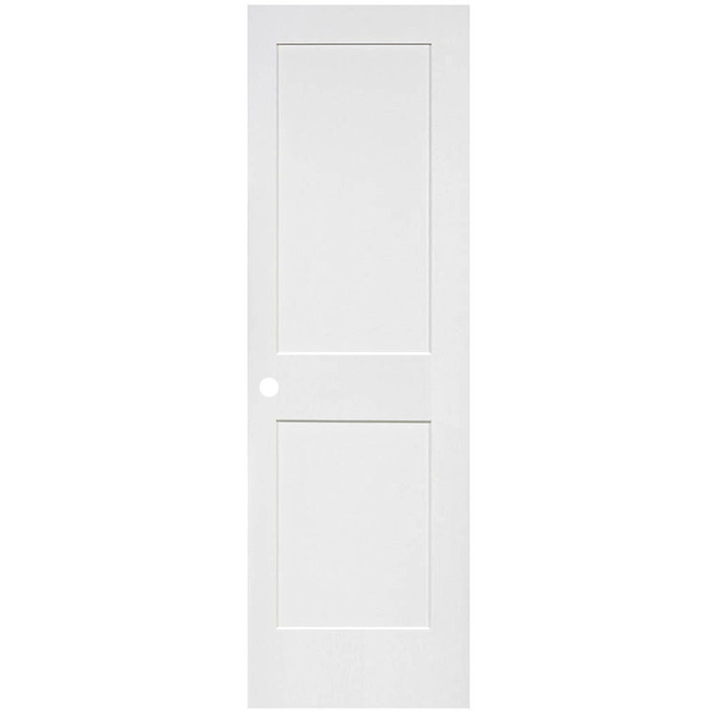 Shaker à 2 panneaux Slab blanc - sans poignée, 28 po x 80 po