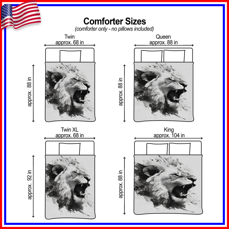 Roaring Lion Art Comforter, King