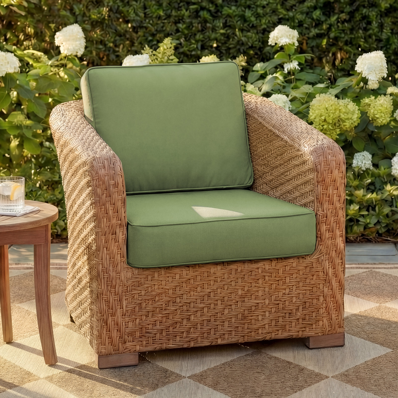 27" Sunbrella® Seat and Back Cushion, Spectrum Cilantro Sunbrella® Plainweave, 23.5" W x 23" D