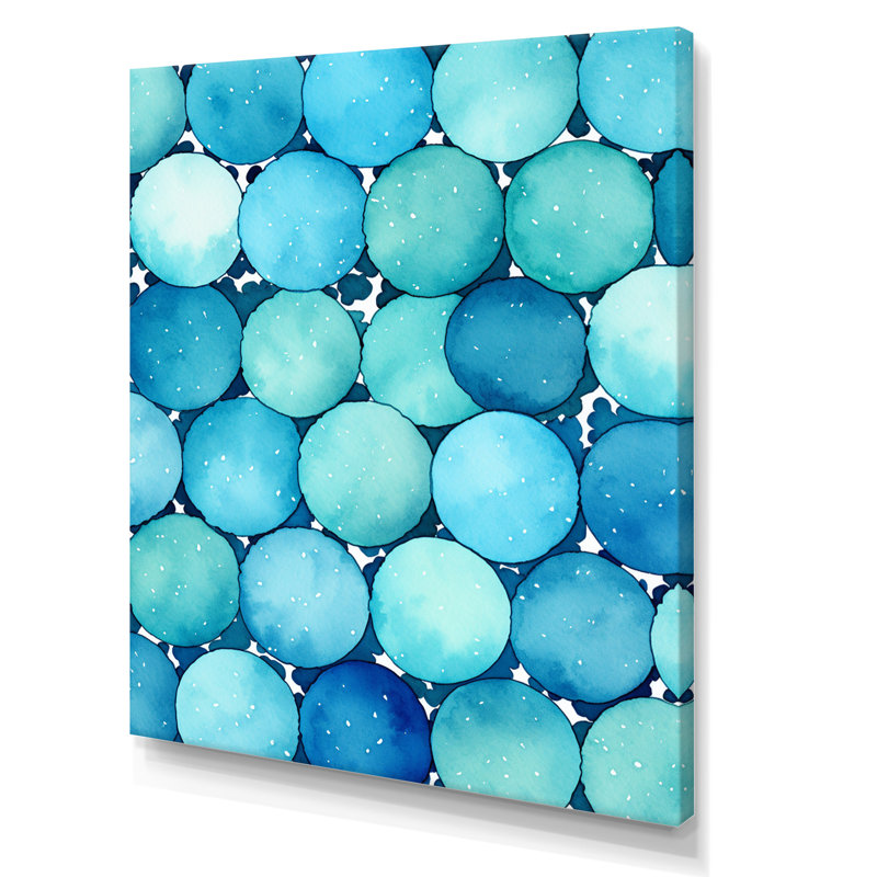 «Turquoise Circular Matrix Symmetry», art mural moderne sur toile géométrique, H 32 po x l 16 po x P 1 po, Toile tendue