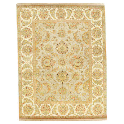 Tapis chameau et ivoire noué à la main de haute qualité
