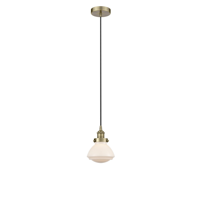 Luminaire suspendu en forme de cloche à 1 lumière Caille, Laiton, Blanc