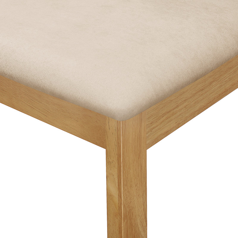Ahwahnee 43cm H Polyester Blend Upholstered Ladder Back Side Chair, Oak