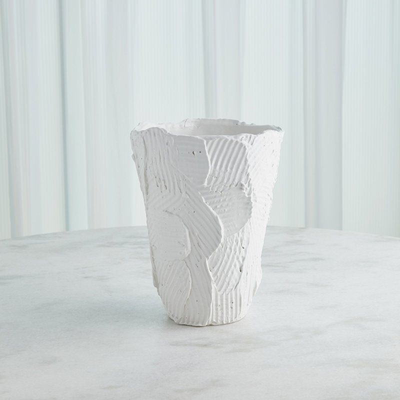 Handmade Ceramic Table Vase, 14.25" H x 11.25" W x 11.25" D