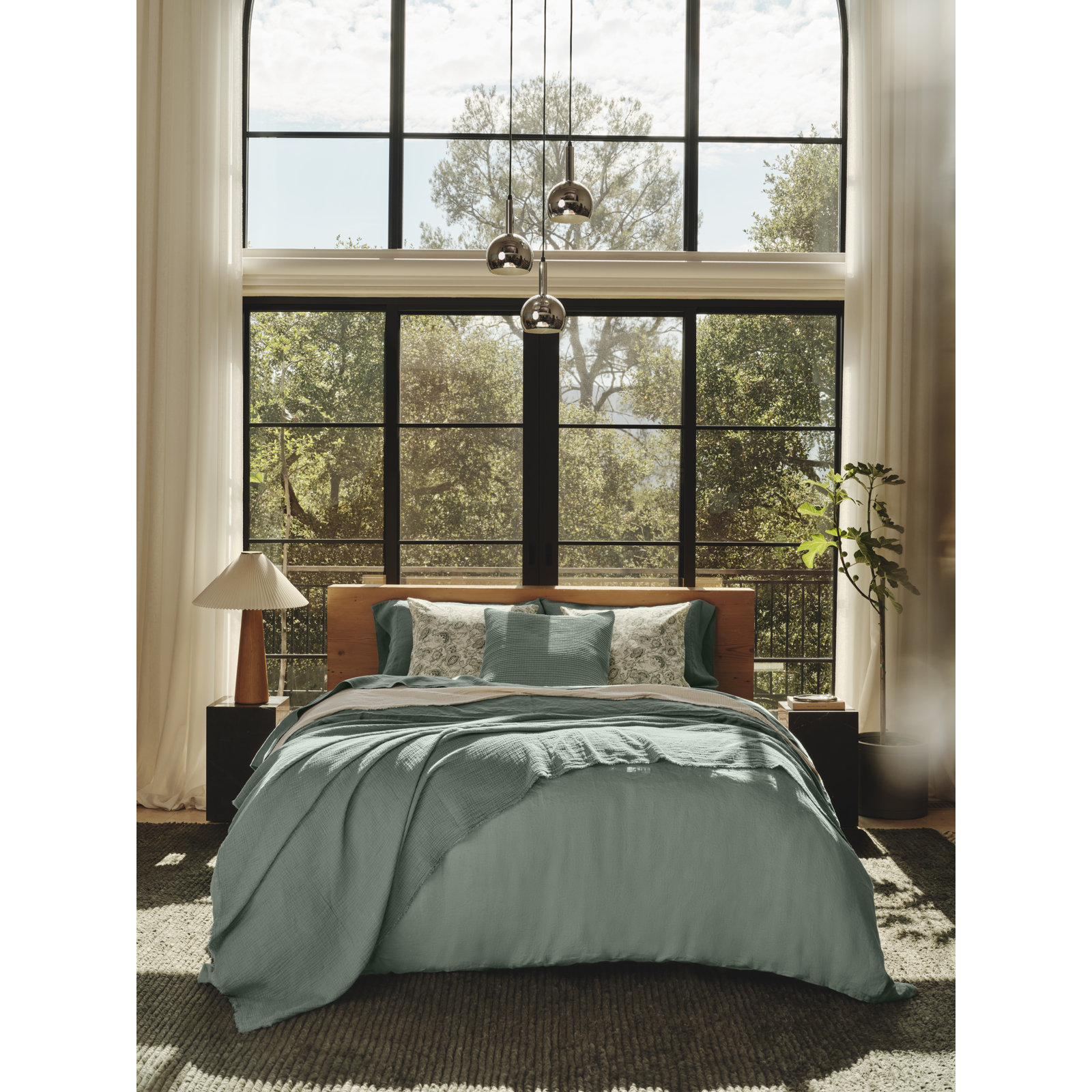 Organic Relaxed Linen Linen Duvet Cover, Full/Queen Duvet Cover, Juniper