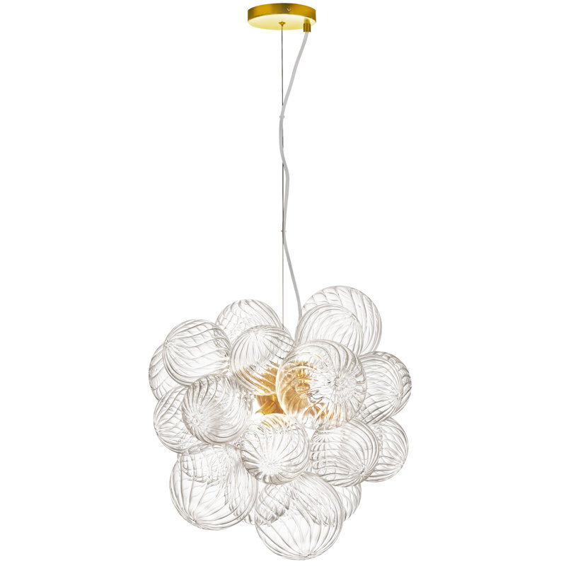 Luminaire suspendu 6 lumières Charlize, Laiton vieilli