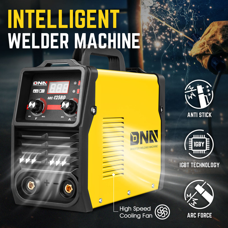 Welder Machine, 120A/110V Portable ARC Welding Machine IGBT, DIY Welding, with LED Digital Display, Yellow