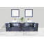 Ensemble de meuble-lavabo autoportant à double cuve 108 "avec plateau en marbre et miroirs assortis Ravenna-62326236
