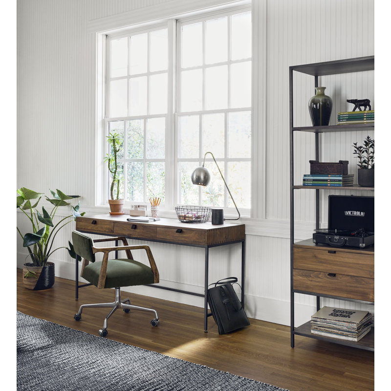 Trey Aasmin Bookshelf - Black Wash Poplar, Dove Poplar