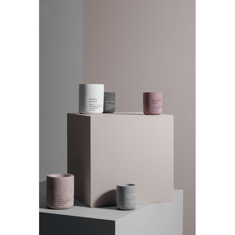 Lavender & White Soy Scented Candle in Concrete Jar, 10 oz
