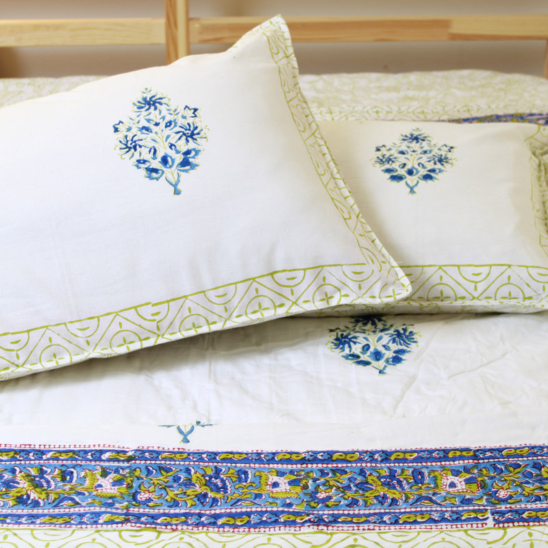 Hondah Cotton Floral Bedspread with Pillowcases