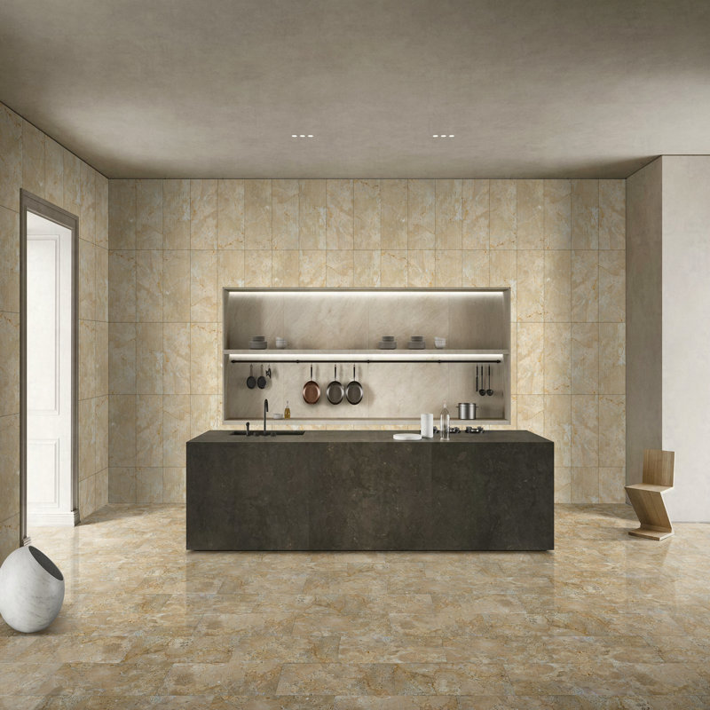 Marbre naturel 12 * 24, pour mur, fini texturé FS, marbre cannelé 3D, pierre naturelle, 1 boîte de 4 pièces, Beige/or