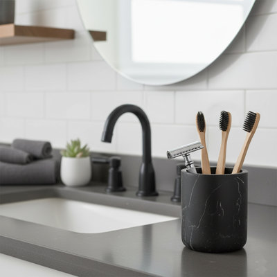 Porte-brosse à dents en résine de marbre