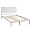 Base de lit plateforme avec tête de lit, support à lattes de bois, aucun sommier requis, lit double, blanc