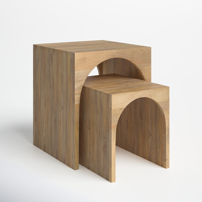Natural Mango Wood Nesting Tables Set of Two