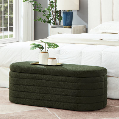 Spacieux tabouret de rangement de salon - Gardez votre espace bien rangé avec un design moderne Mid-Century avec fonction