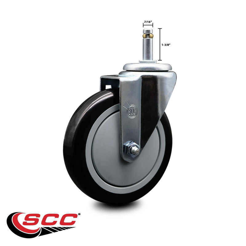 Grip Ring Stem Caster, Black