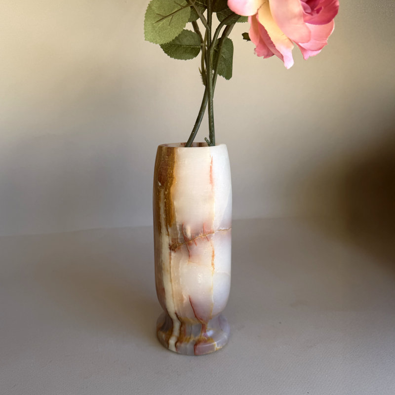 Vase de table en pierre abstraite lavande onyx