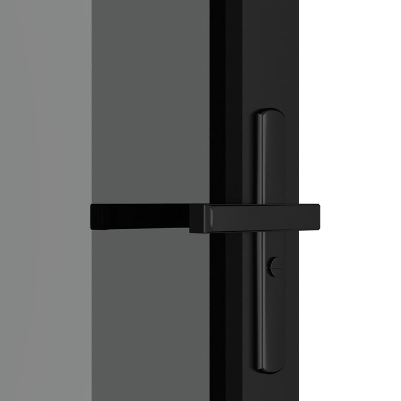 Portes coulissantes en métal et en verre, 36,6 po x 79,3 po, Noir / transparent foncé