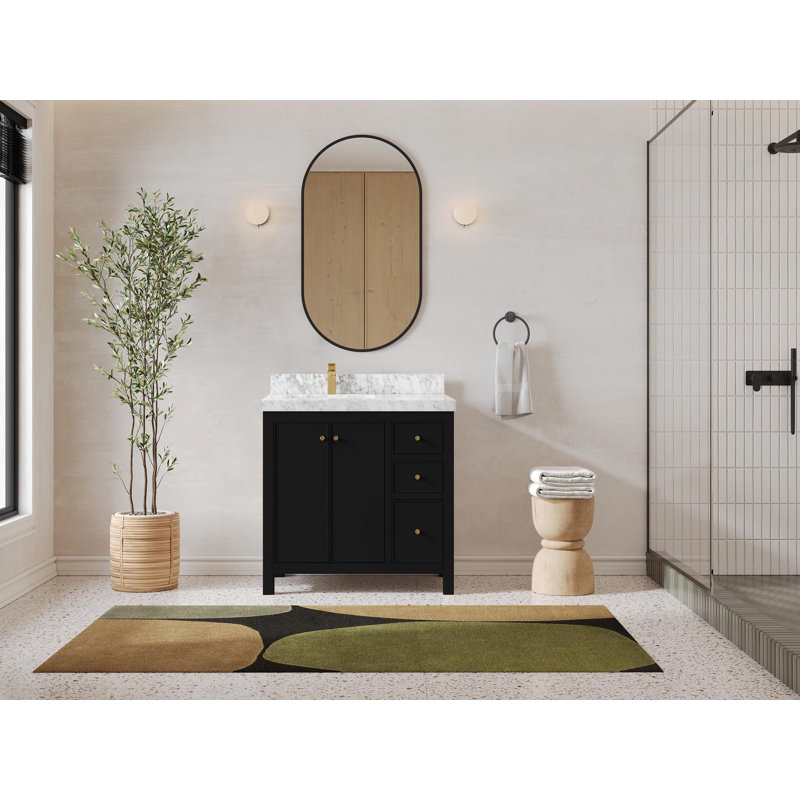 Bronya 36'' Single Bathroom Vanity with Marble Top