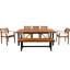 Mobilier de salle à manger d'extérieur pour 7 à 8 personnes comprenant du bois, des coussins amovibles, une table plus épaisse et une fonctionnalité de compatibilité intérieure / extérieure