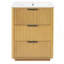 Meuble-lavabo de luxe moderne 24 po avec lavabo en céramique, armoire de salle de bain avec tablette ouverte et rangement fermé