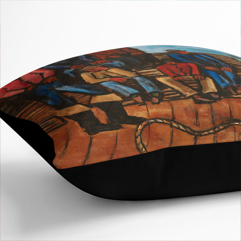 Square Throw Cushion, 55cm H x 55cm W x 20cm D, Black