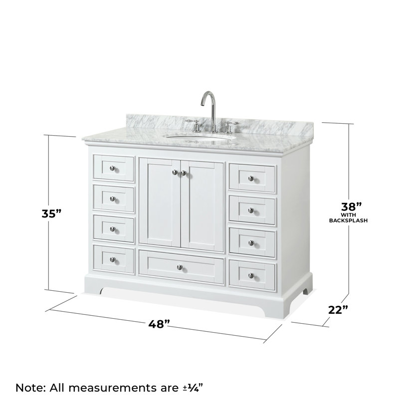 Ensemble de meuble-lavabo simple 48 po Deborah, Blanc, Chrome poli