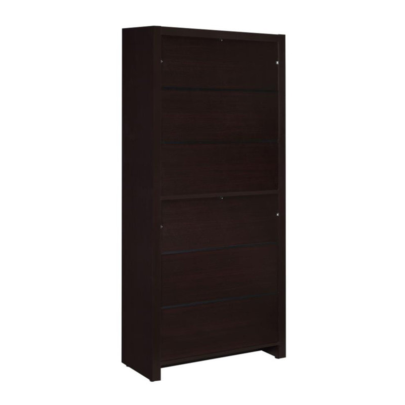 Bibliothèque à 4 tablettes avec tiroir de rangement au fini cappuccino, (4 Shelves) 70.84" H x 31.59" W x 11.84" D
