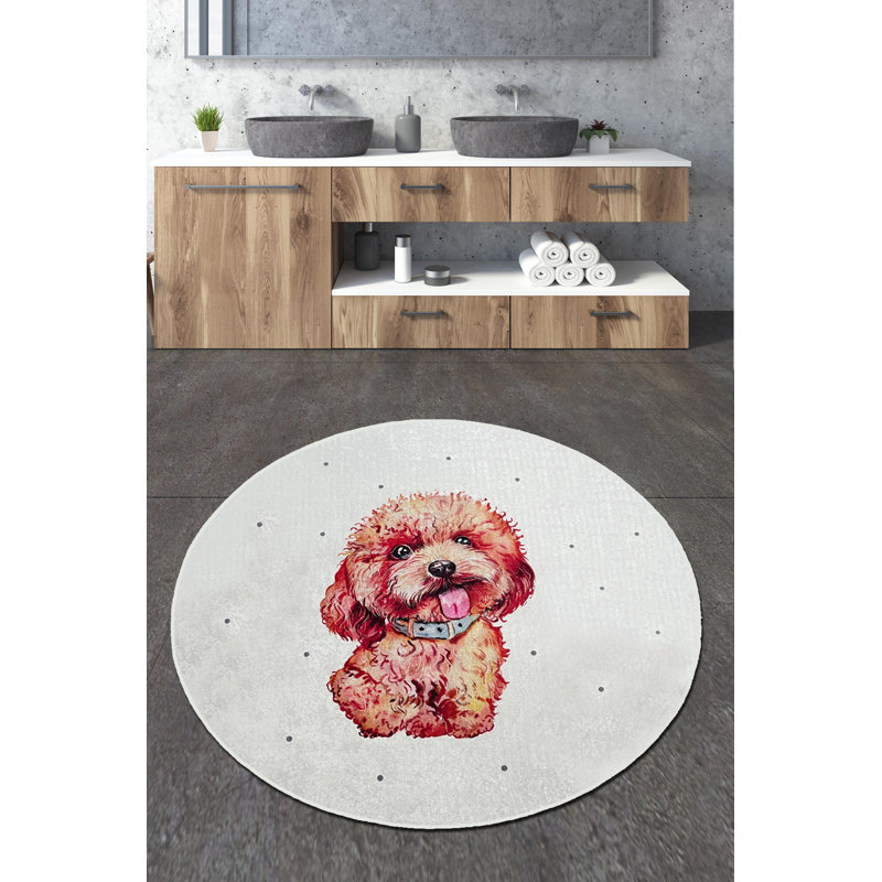 Luxueux tapis de bain, 31,5 po de diamètre, 100% polyester, 700 g / m², 0,4 po de hauteur | Antibactérien, antidérapant, dessous lavable à la machine | Doux et durable pour le confort de la salle de bain, facile d'entretien et design élégant