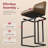 Bar Stools Set of 4, 24 Inch Barstools with Sturdy Legs, Brown Leather Farmhouse Upholstered Counter Height Bar Stool for Kitchen, Dining, Bar-647343046-647343048