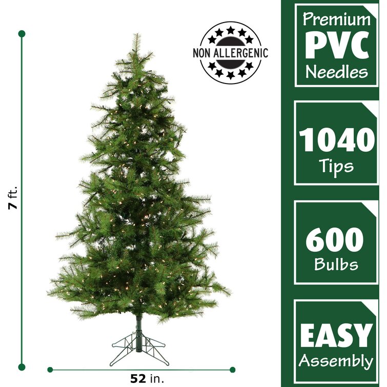 The Holiday Aisle® 84'' Lighted Pine Christmas Tree & Reviews