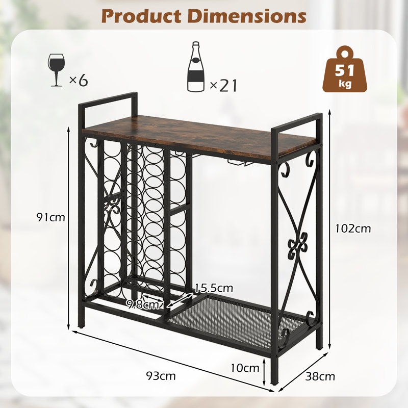 Wine Bottle & Glass Rack