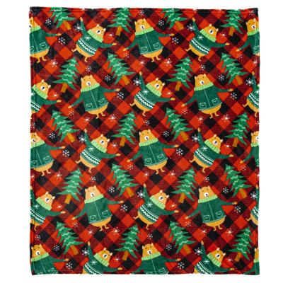 Jeté en soie Holiday Bears, 50 x 60 pouces