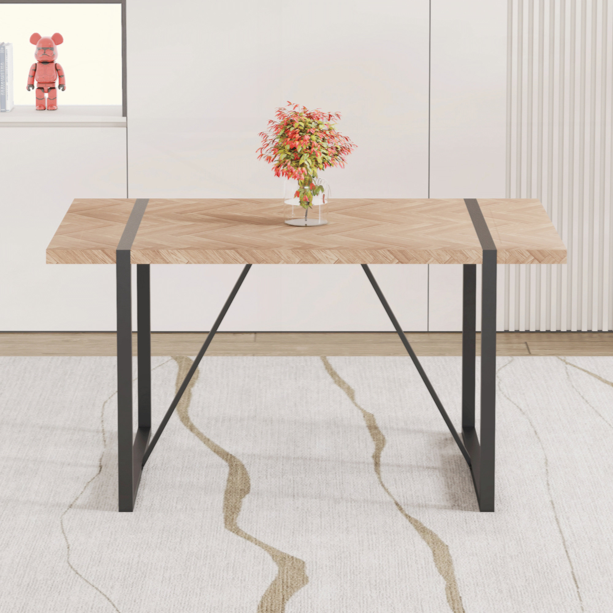 Simple Rectangle Table 17 Stories A Minimalist Retro Rectangular Dining Table With A Specially ...