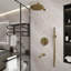 Système de douche complet mural à 3 fonctions rondes avec valve brute-58146967