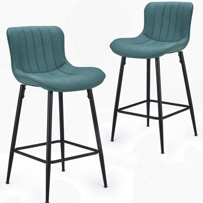 Ensemble de 2 tabourets de comptoir de 26 pouces, tabouret de bar moderne en similicuir, tabourets de bar à hauteur de comptoir, tabourets de bar à hauteur de comptoir pour îlot de cuisine