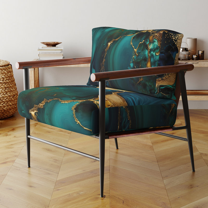 Cullivan - Fauteuil d'appoint rembourré en marbre, Noir, noir, noir, noir