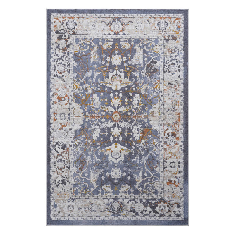 5X7 Blue/Traditional Non-Shedding Living Room Bedroom Dining Home Office Stylish And Stain Resistant Area Rug