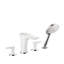 Puravida Double Handle Deck Mounted Roman Tub Faucet Trim with Diverter and Handshower-41425231