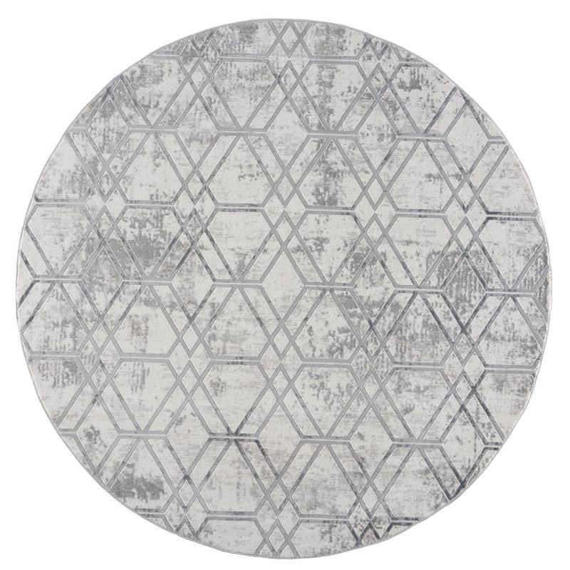 Geometric Indoor Rug, Round 7'11"