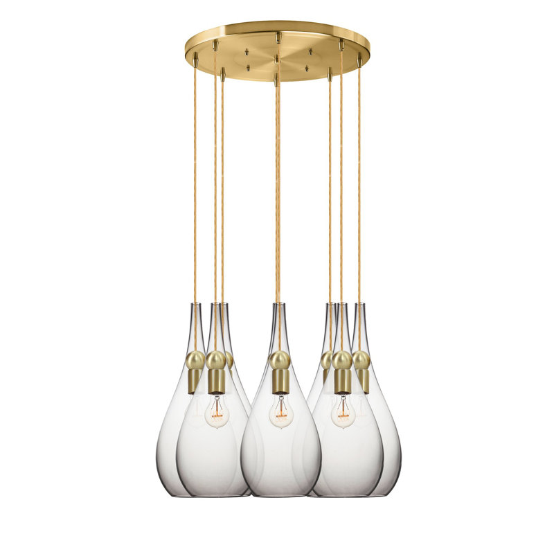 Earth 8 - Light Chandelier, Smoke Glass, Ship Rod, 108" H x 18" W x 18" D