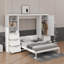 Grand lit escamotable avec tiroirs et tablettes-381021203