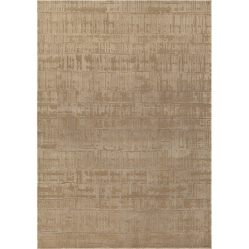 Tapis beige Abani Rugs Plush Deco PDE120A, 7 pi 6 po x 10 pi 2 po