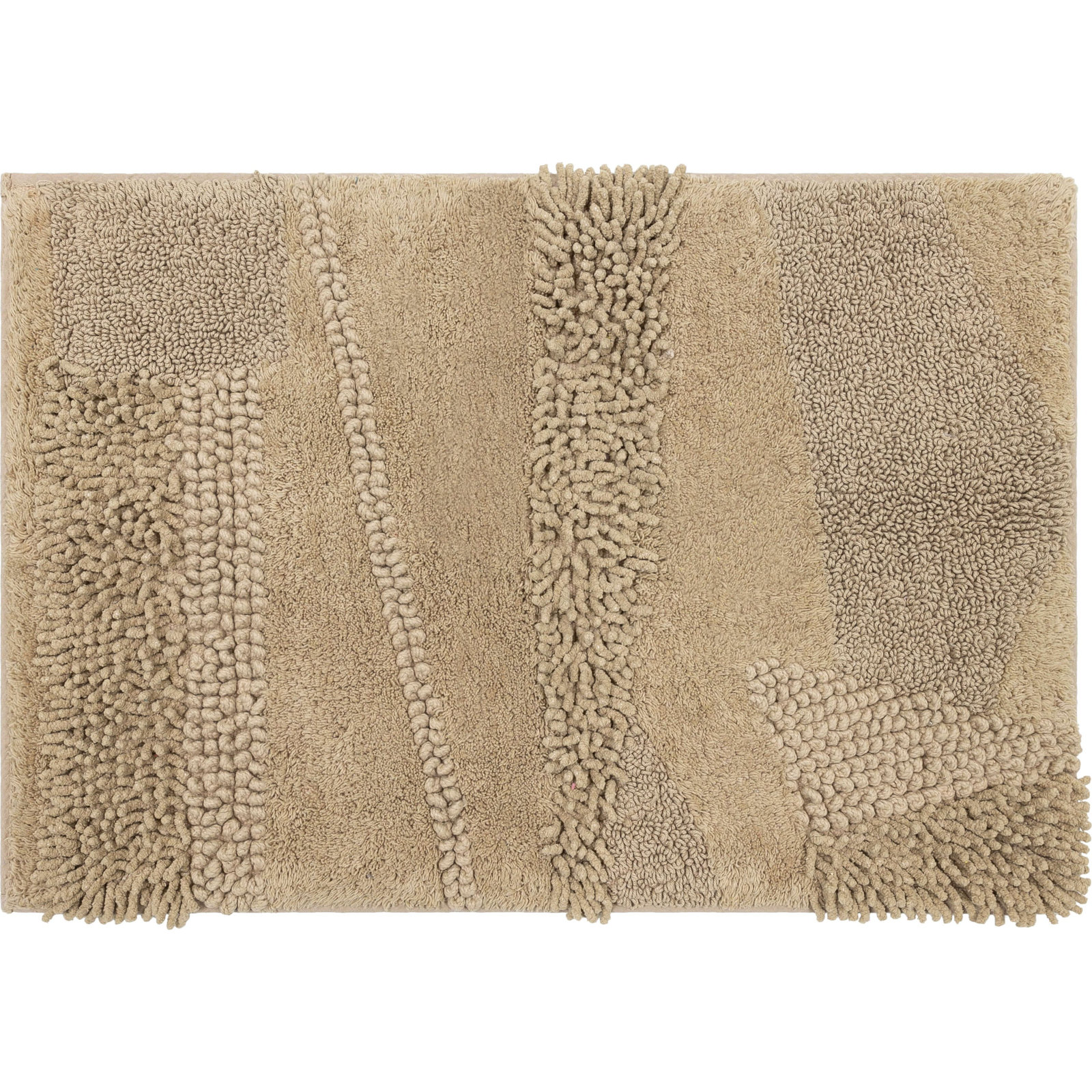 Laverne Solid Cotton Bath Rug, 21" W x 34" L, Taupe