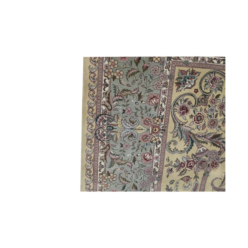 Prince Wool Oriental Area Rug in Gold/Light Green, Rectangle 10' x 14'