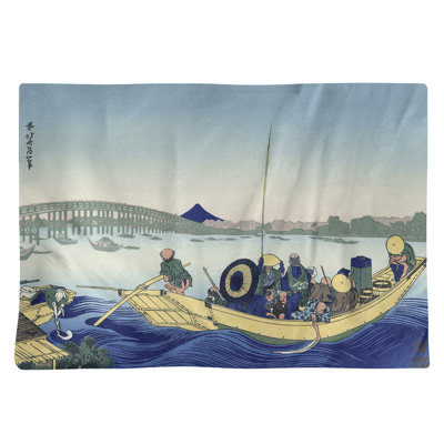 Récapitulatif 18" coucher de soleil à travers the ryogoku bridge Katsushika Hokusai
