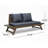 Roomfitters Outdoor Wood Loveseat with Cushions, Patio Seating Bench, Dark Grey-676978449-676978478
