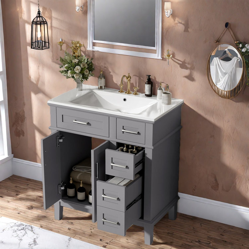Dans le meuble-lavabo et le lavabo, meuble-lavabo moderne en bois MDF pour la maison