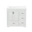 Meuble-lavabo 36 po avec lavabo simple, meuble-lavabo moderne sous le comptoir avec 2 portes à fermeture et 4 tiroirs. Blanc, l 35,8 po x P 19,7 po x H 35,4 po.